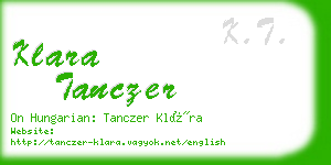 klara tanczer business card